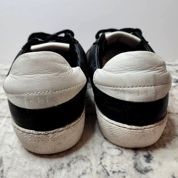 AllSaints Sheer Leather Sneakers In Black White Bicolor - Picture 10 of 14